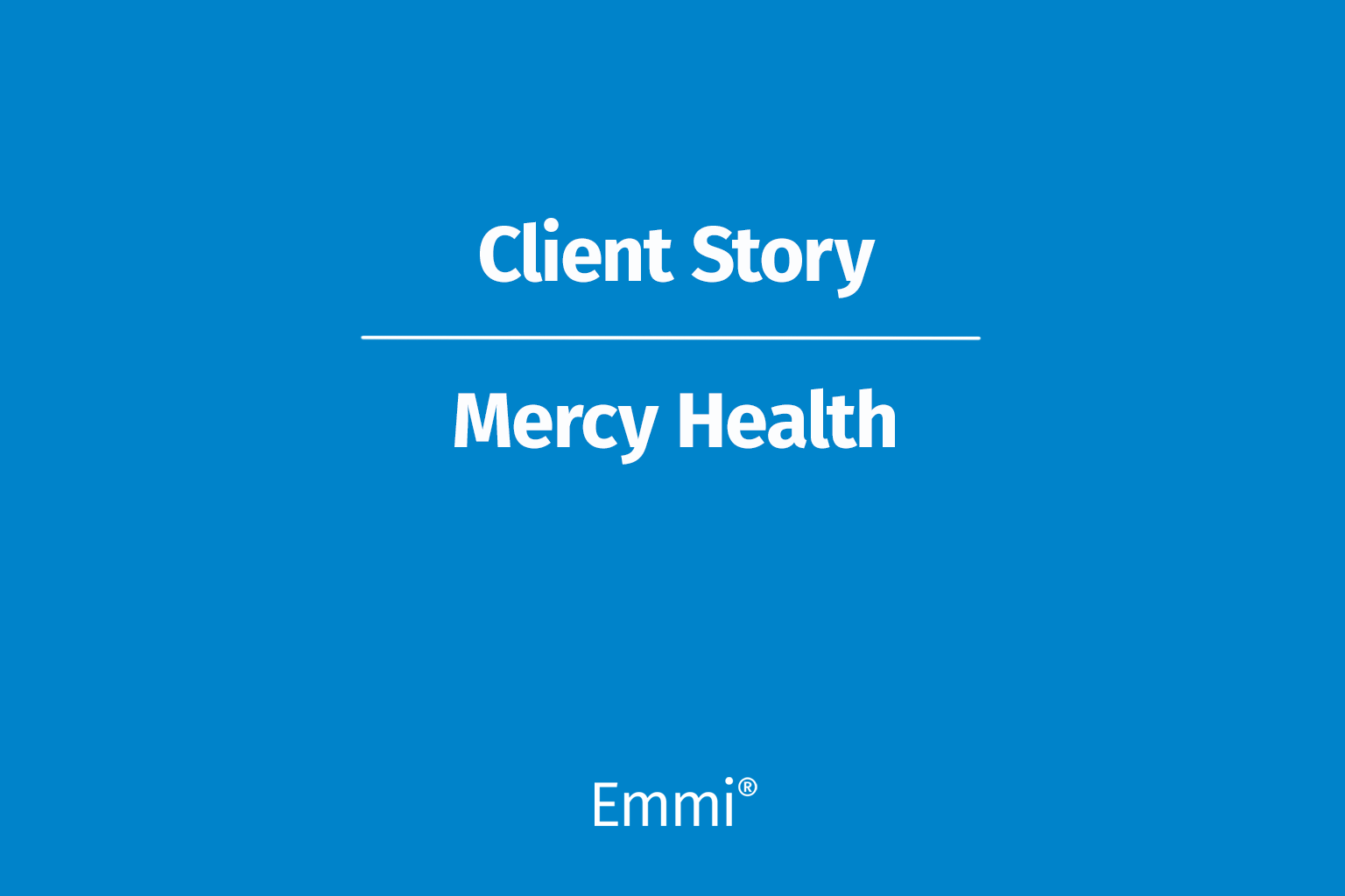 video screen - client story Mercy Health